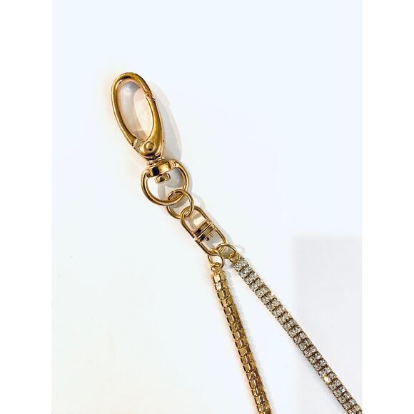Rhinestone Gold Bracelet Keyring - Picture 2 of 3